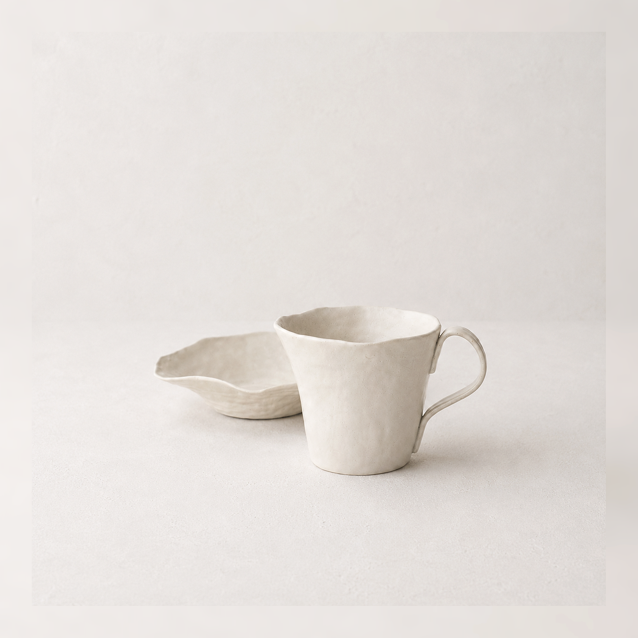 Soft White Ceramic Pouring Cup