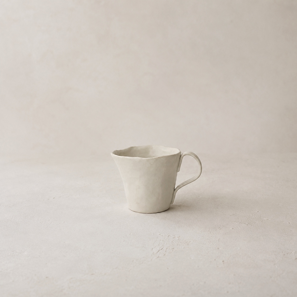 Soft White Ceramic Pouring Cup