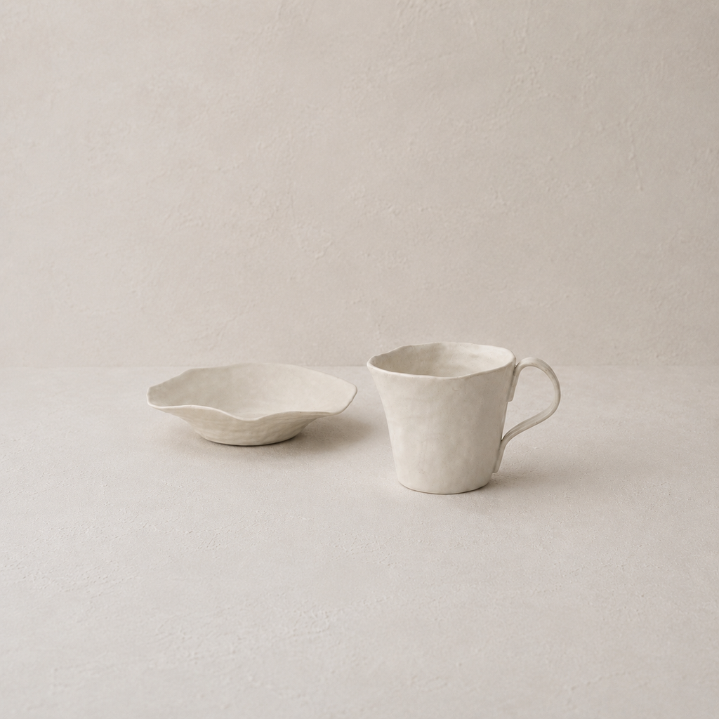 Soft White Ceramic Pouring Cup