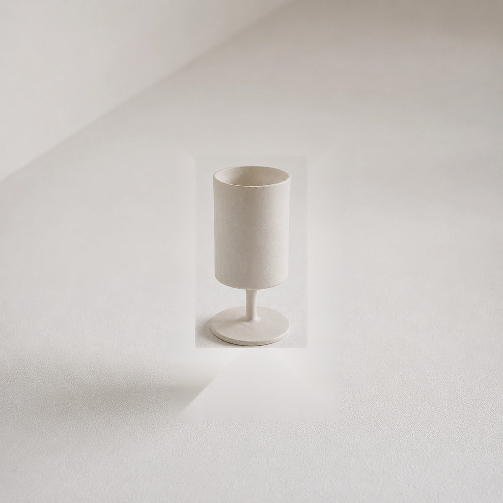 Satin White Ceramic Goblet