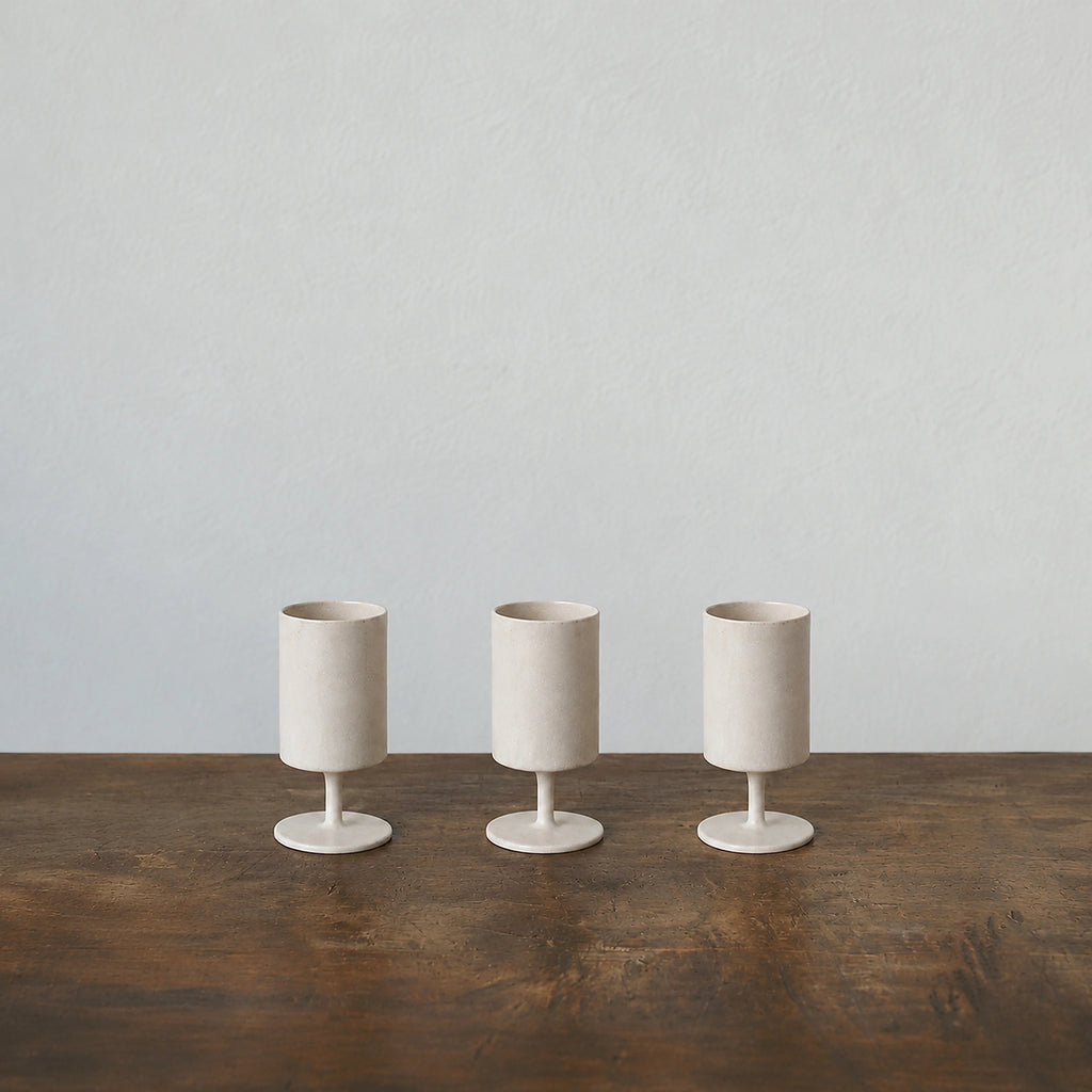 Satin White Ceramic Goblet